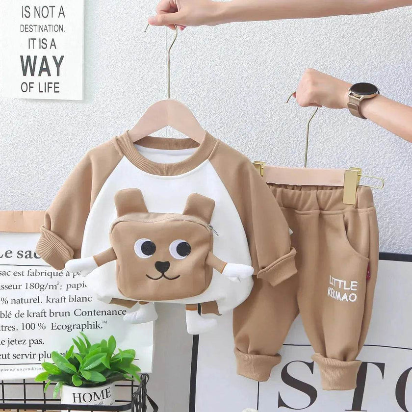 Neutral Cartoon  Autumn Clothes Suit Western Style Neutral  two piece for kids