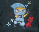 [Pre-Order] Kids' Jinbei Set: Ninja Embroidery - Navy 2-Piece Set (Shijira Weave) (Save 50% in January)