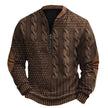 Printed Men's 3D Half Placket Zipper Sweatshirt Pullover