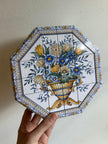 Vintage Floral Tin with Italian Tile Design