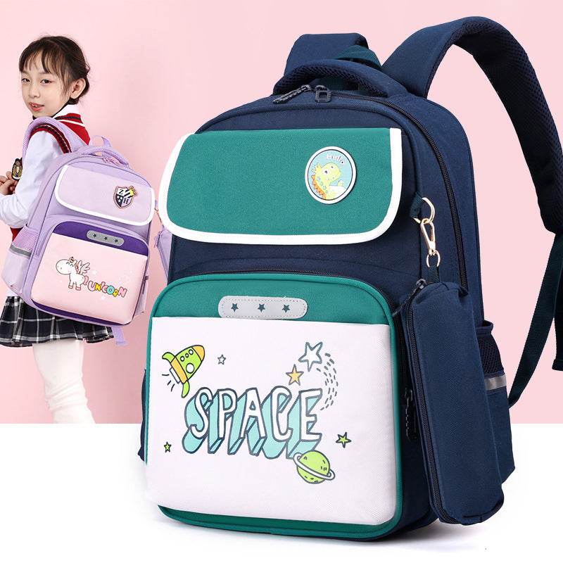 Primary School Large Capacity Spine Supportive Canvas Backpack for school