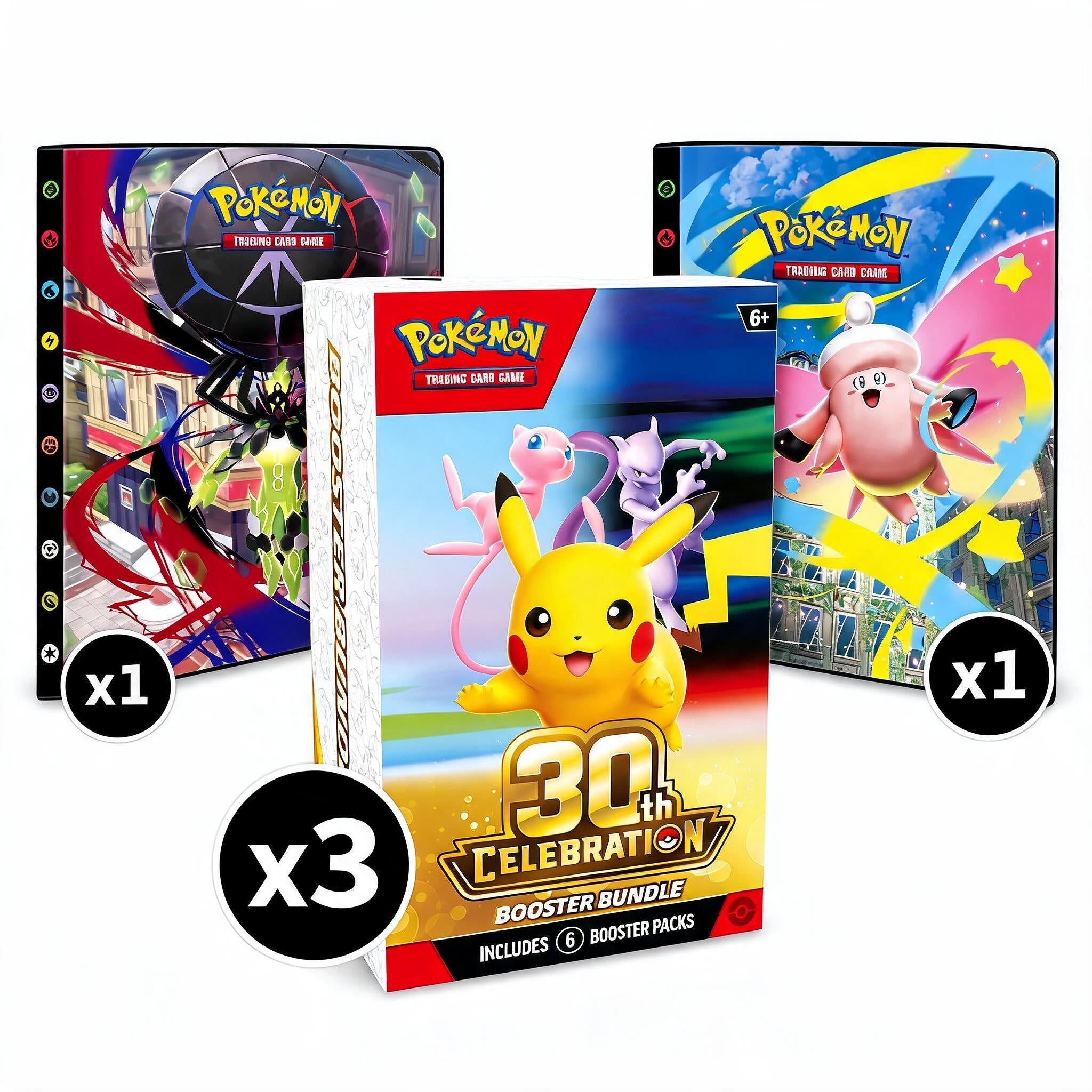 Pokémon TCG - Mega Evolution - 30th Celebration - Booster Bundle and Ultra Pro Binder Bundle