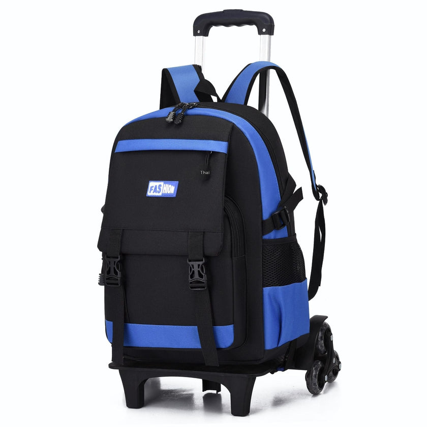 Kids Large Capacity Trolley School Backpack with Wheels – Primary School Pull Rod Bag