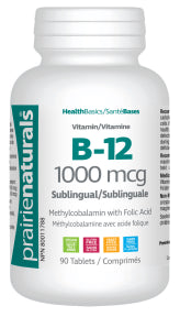 Prairie Naturals Health Products - B12 1000 mcg - Sublingual (90tab)