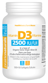 Prairie Naturals Health Products - Vitamin D3 2500 IU (550sg)