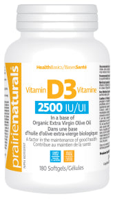 Prairie Naturals Health Products - Vitamin D3 2500 IU (180sg)