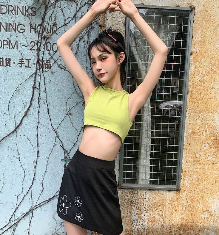 Summer Halter neck tank Tops and Skirt Outfit set