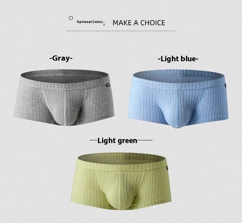 Men's Low Waist Boxer Briefs with Pouch – Breathable Viscose Underwear (M–XXL)