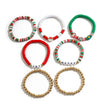 Christmas Polymer Clay Color Bracelet set  Xmas gift idea