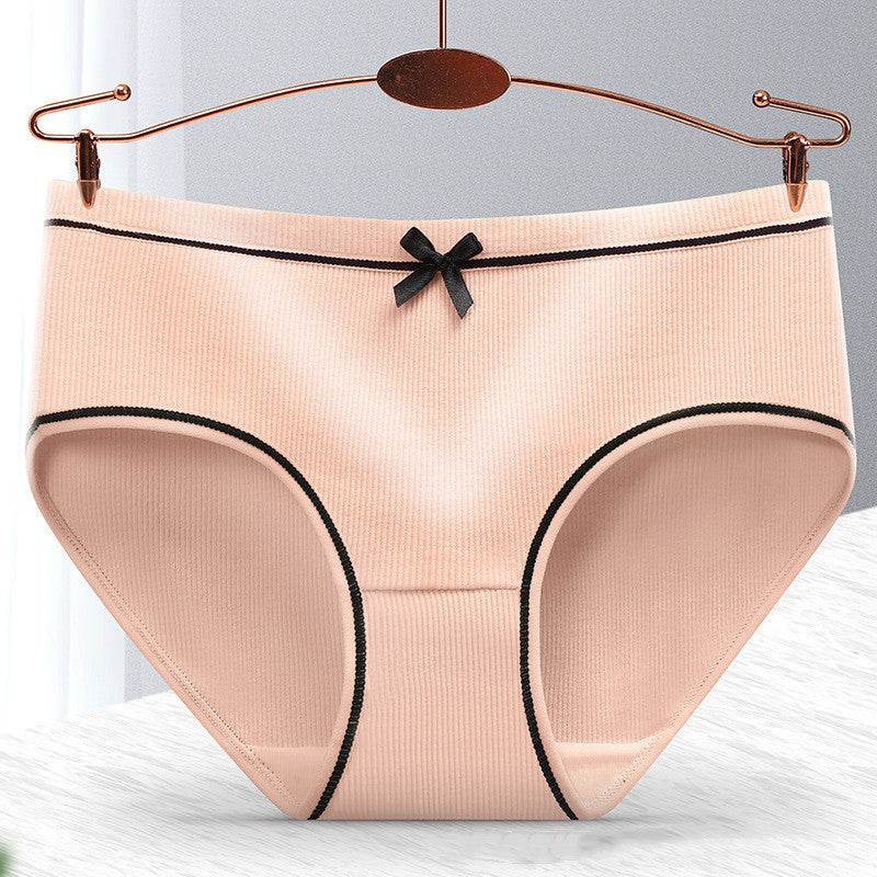 Women's Fashion Casual Threaded Mid-rise Shorts underpant 8pcs