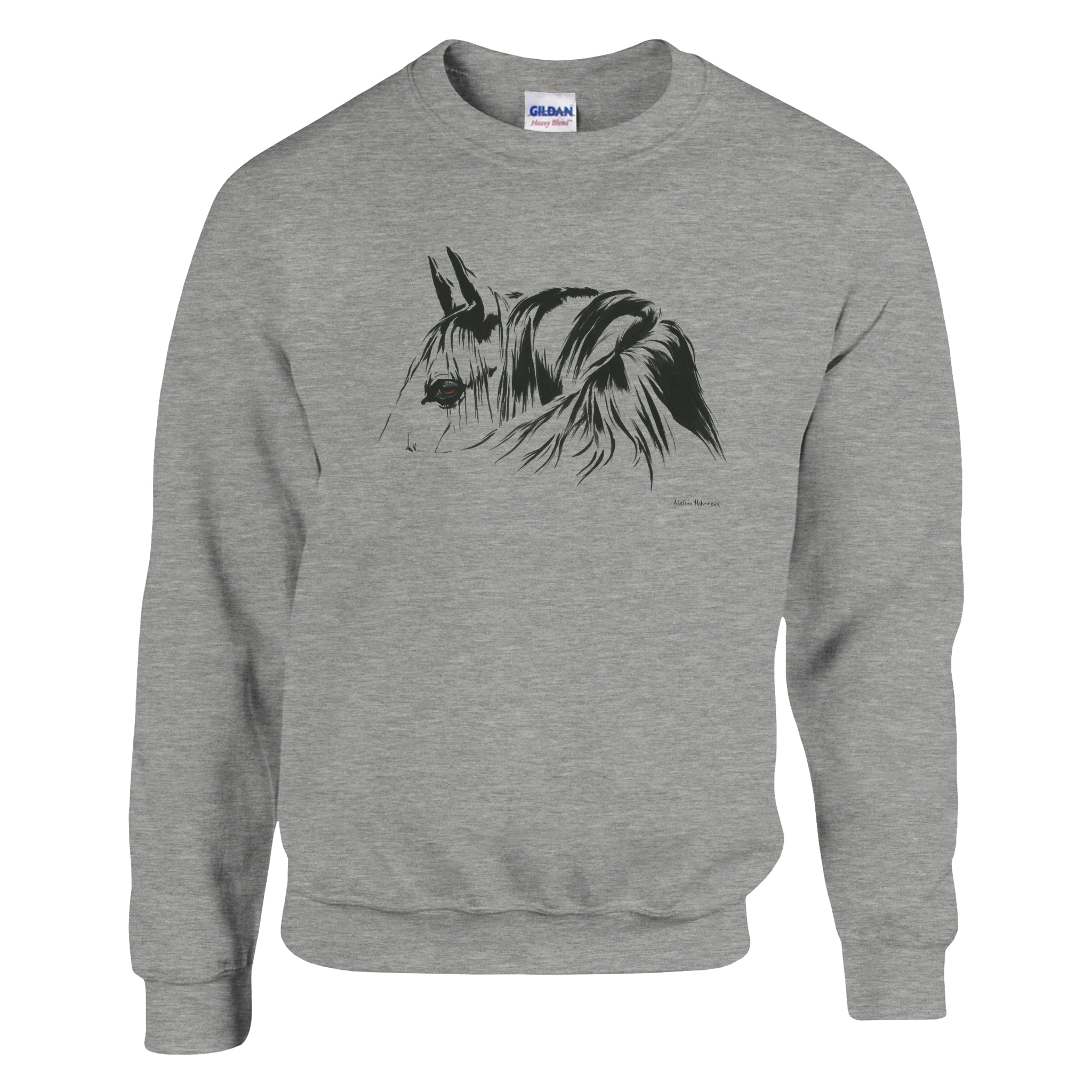 Simplicity Horse Portrait Sweatshirt – Elegant Clean Lined Graphic Apparel