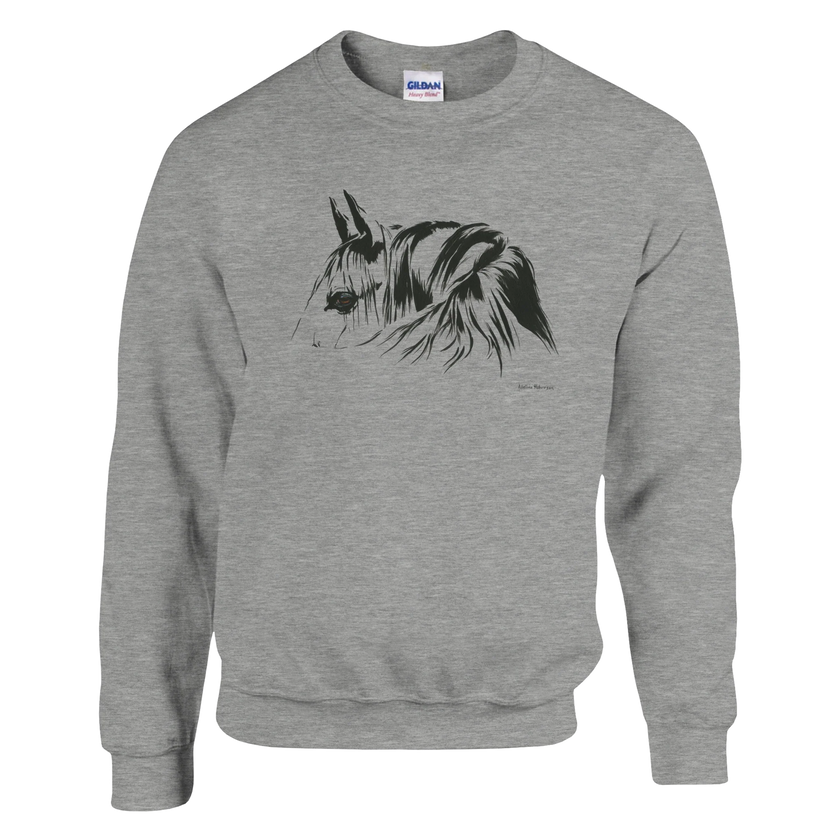 Simplicity Horse Portrait Sweatshirt – Elegant Clean Lined Graphic Apparel