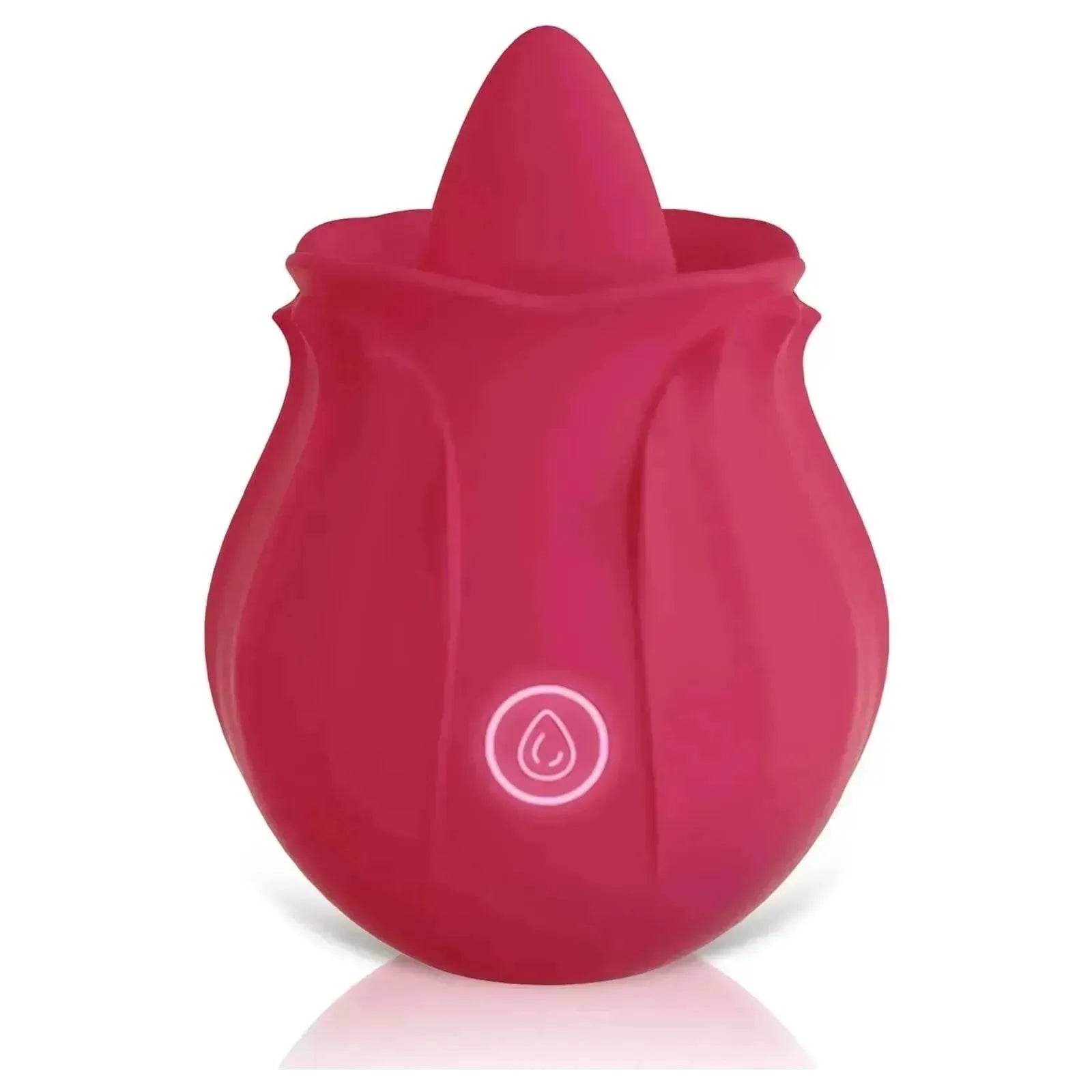 Rechargeable Rose Toy With Tongue Licking Best Clitoral Stimulator for Women