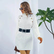 Elegant Autumn Winter Mini Turtleneck Sweater Dress