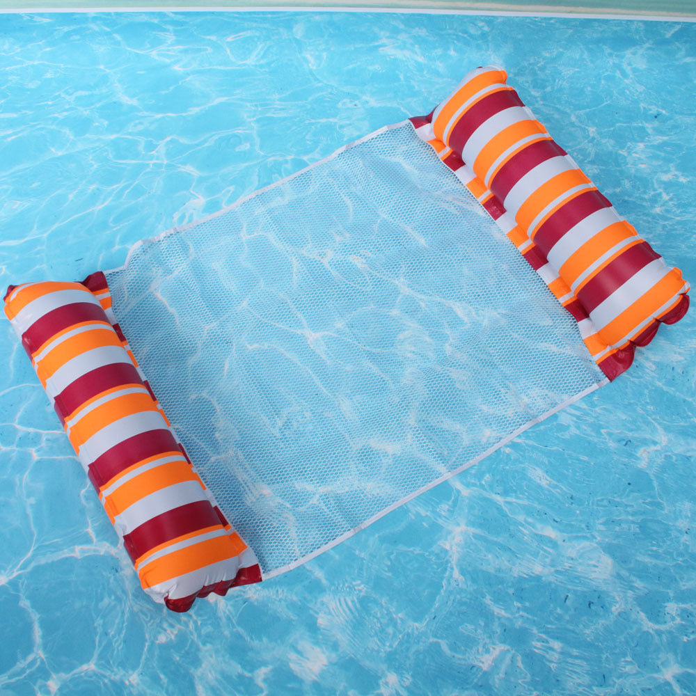 Inflatable Pool Float Lounger – Foldable Striped Floating Row for Adults