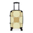 Retro Beige Circle Pattern Suitcase – Vintage Geometric Carry-On Luggage