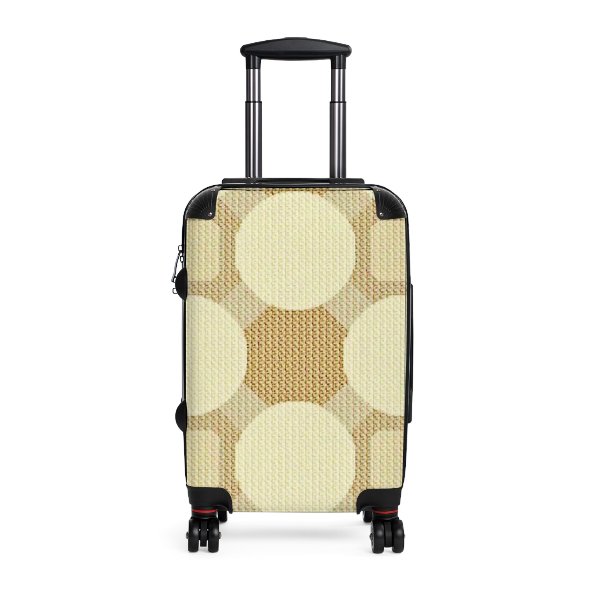 Retro Beige Circle Pattern Suitcase – Vintage Geometric Carry-On Luggage