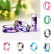 New dried flower resin ring Sen Xiao small  handmade flower gold foil color Epoxy ring