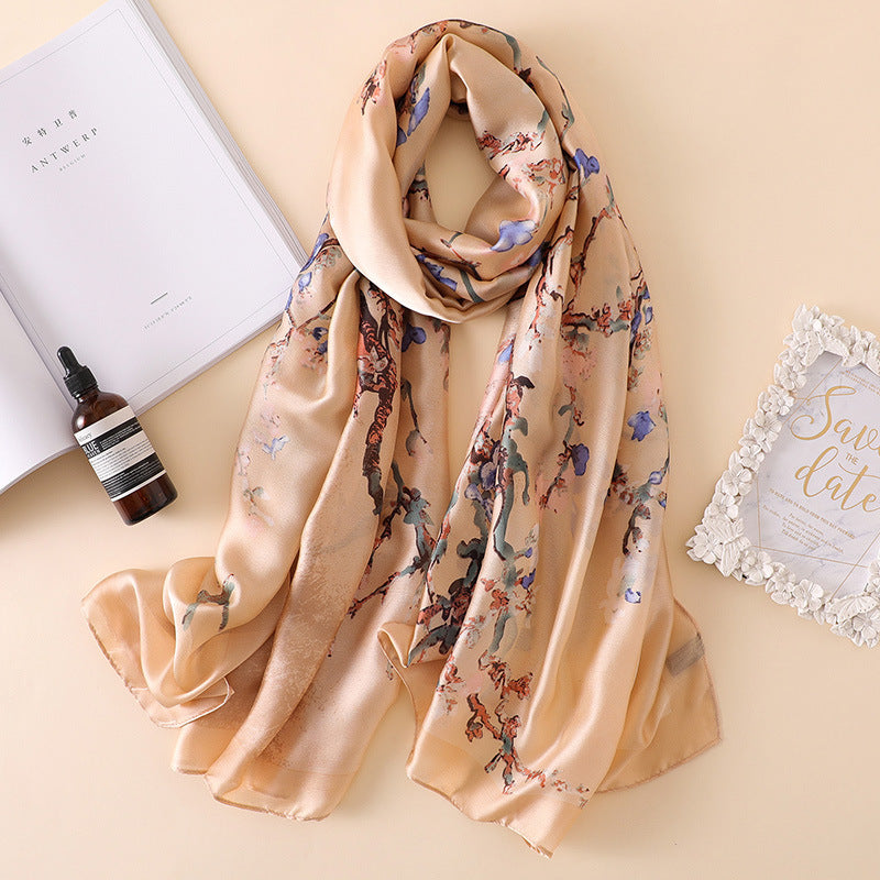 Women's Summer Sunscreen Silk Shawl Scarf – Lightweight UV Protection Travel Wrap | Canada & USA