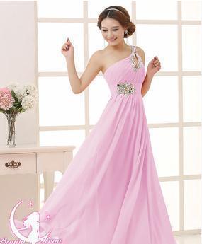 Evening dress one-shoulder dinner banquet long banquet