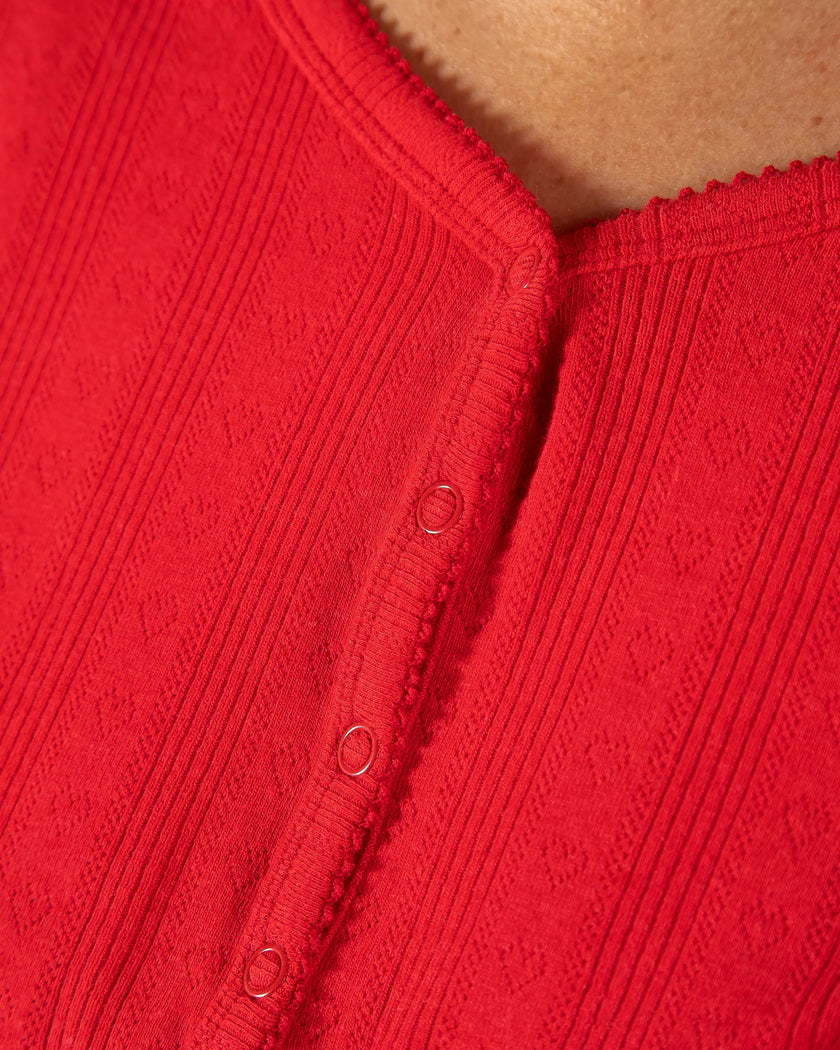 Red Ladies Long Pajama Set