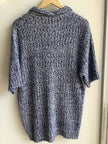 Vintage textured Knit Polo shirt sleeve sweater