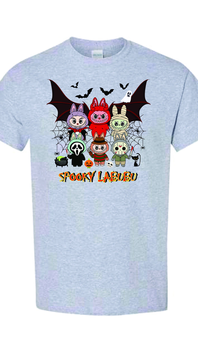 [Adult size] Halloween Labubu Graphic Tee: Kawaii Spooky 100% Cotton Unisex Shirt