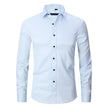 Men's Long Sleeve Business Casual Shirt – Loose Fit, 10 Colors, S–8XL | Canada & USA