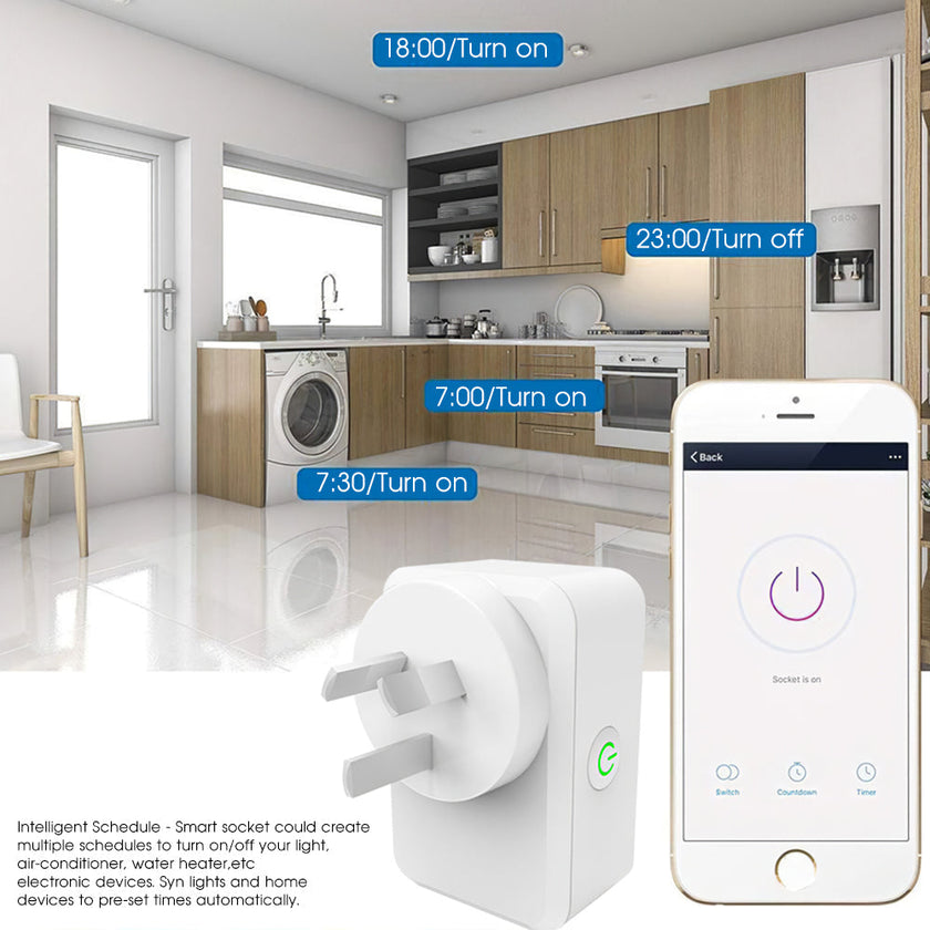 WiFi Smart Plug with Timer and Voice Control