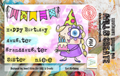 AALL and Create #964 - A7 Stamp Set - Girl Birthday