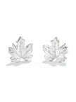Maple Leaf Stud Earring - Silver Plate