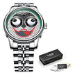 Unisex Chain Watch Mechanical Moon Phase Stainless Steel Dress Watch