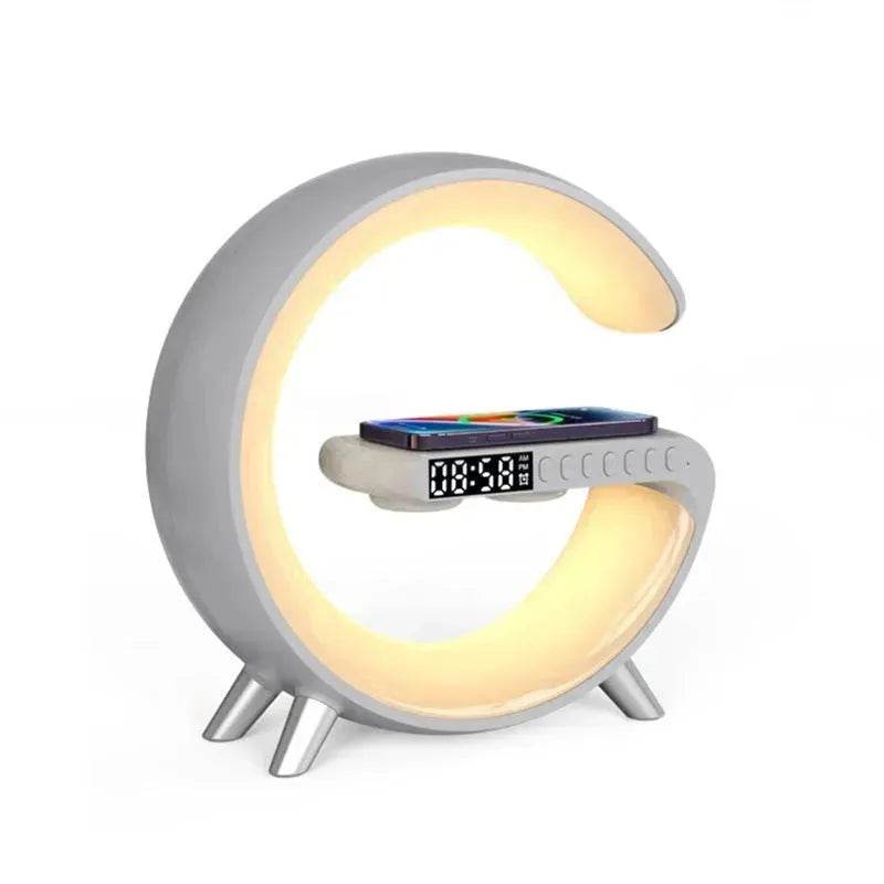 G shaped Wireless Phone Charging Night LED Lamp Bluetooth Speaker