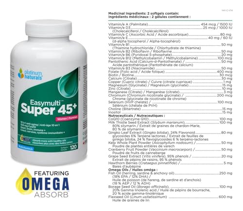 Platinum Naturals - Super Easymulti 45+ For Women (120tab)