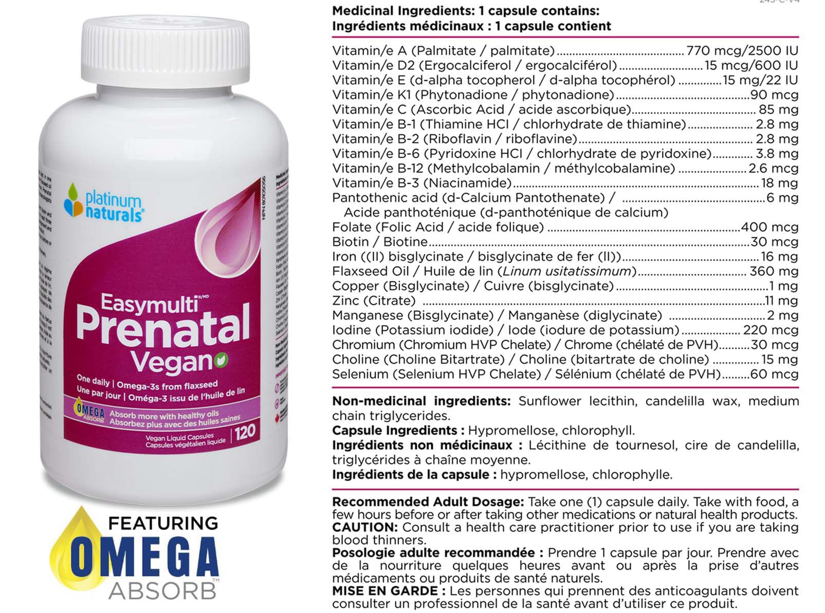 Platinum Naturals - Prenatal Easymulti (120sg)