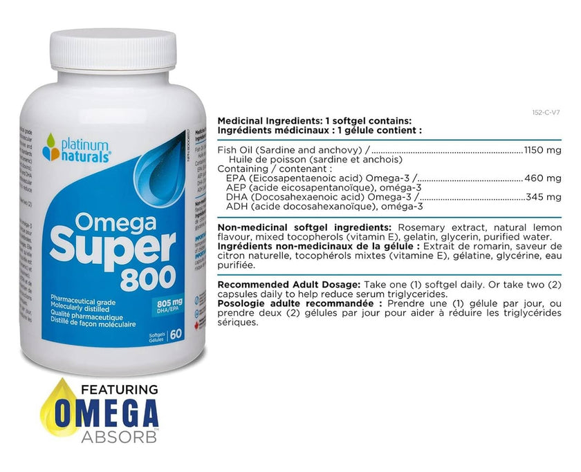 Platinum Naturals - Omega Super 800 (120sg)