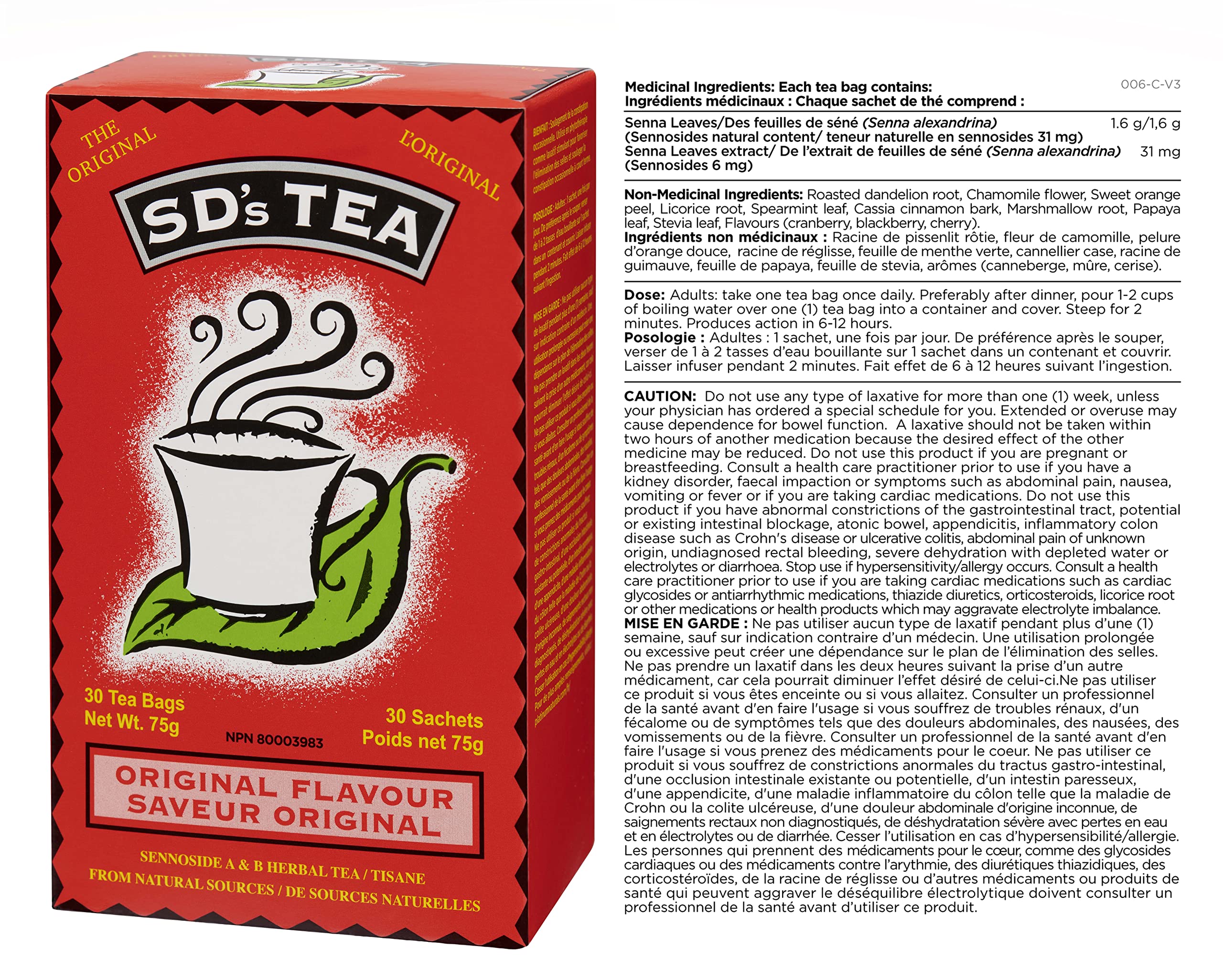 Platinum Naturals - SD's Tea Original (30bg)