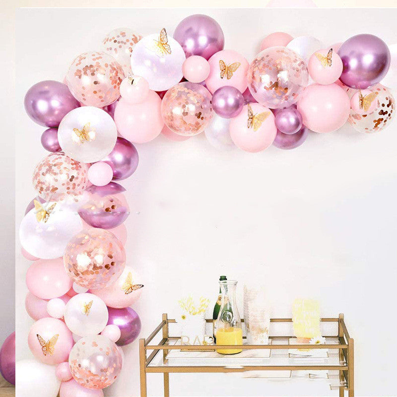Pink Butterfly Baby Shower Balloon Decoration Set – 10-Inch Latex Balloons