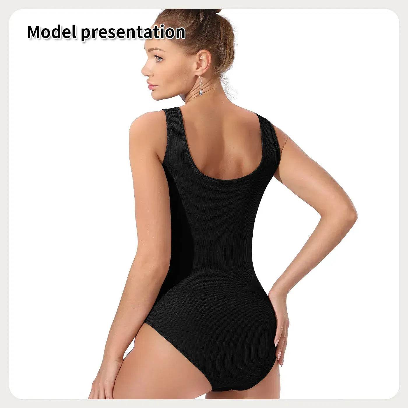 One piece Full body shaper Sleeveless Square neckline Bodysuit