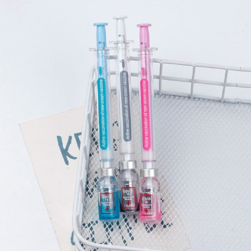 Vaccine Pen Creative Gel Pen – 0.5mm Black Ink, Novelty Design for Students