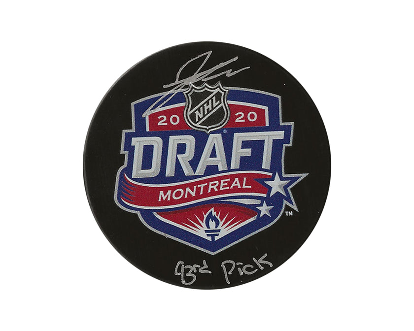 Jack Thompson Autographed 2020 NHL Draft Puck Inscribed 