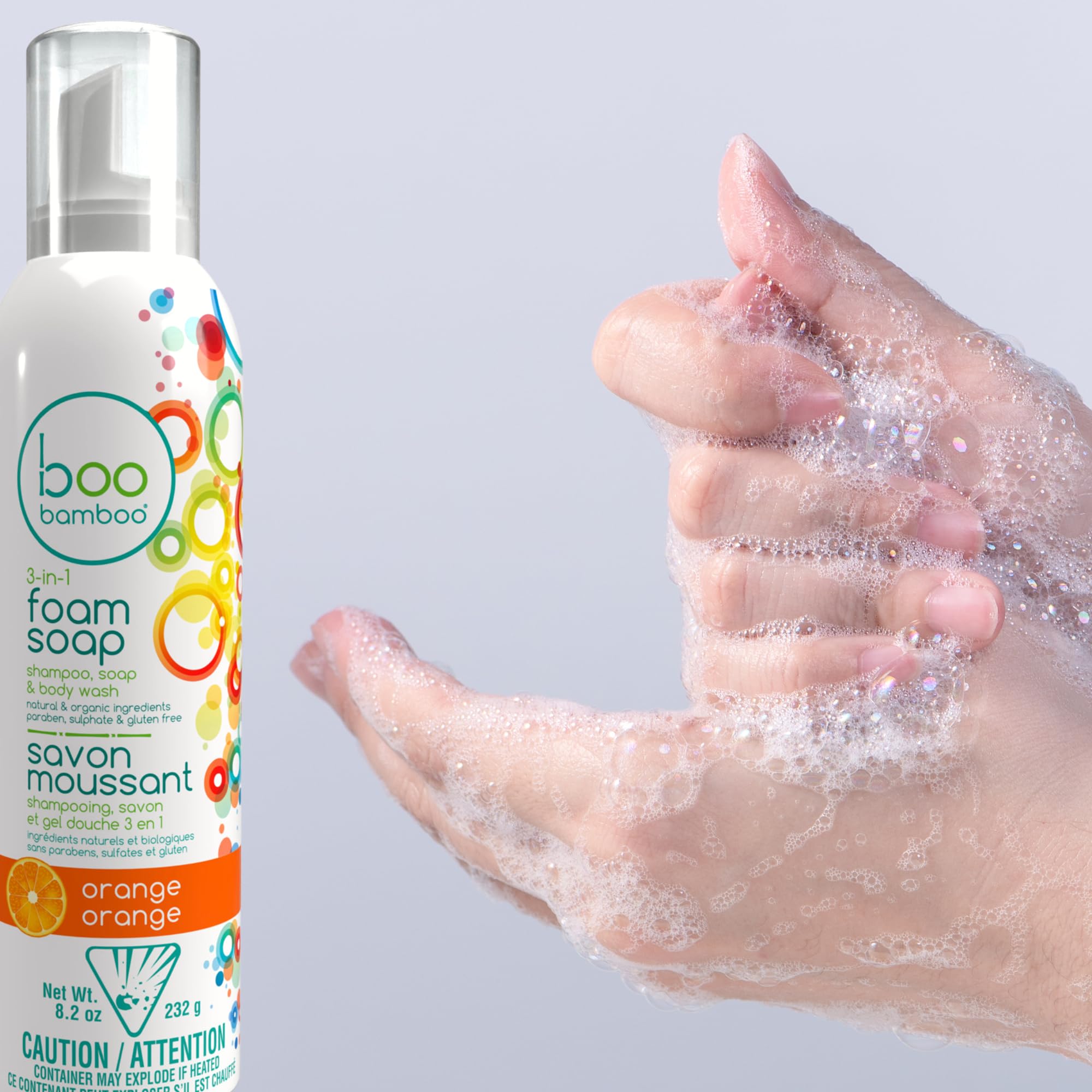 Boo Bamboo - Kids 3-in-1 Foam Soap - Orange (232g)