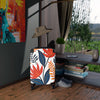 Carry-On Suitcase with Bold Tropical Leaf Print – Colorful Travel Luggage