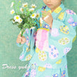 [Pre-Order] Dress Yukata & Obi Set: Floral - Blue (Obi Color Varies) (Save 50% in January)