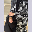 Shawl Arabic Muslim Drop-shoulder Sleeve Printed Robe