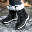 Winter Waterproof Snow Boots Women's Mid-calf Front Zipper