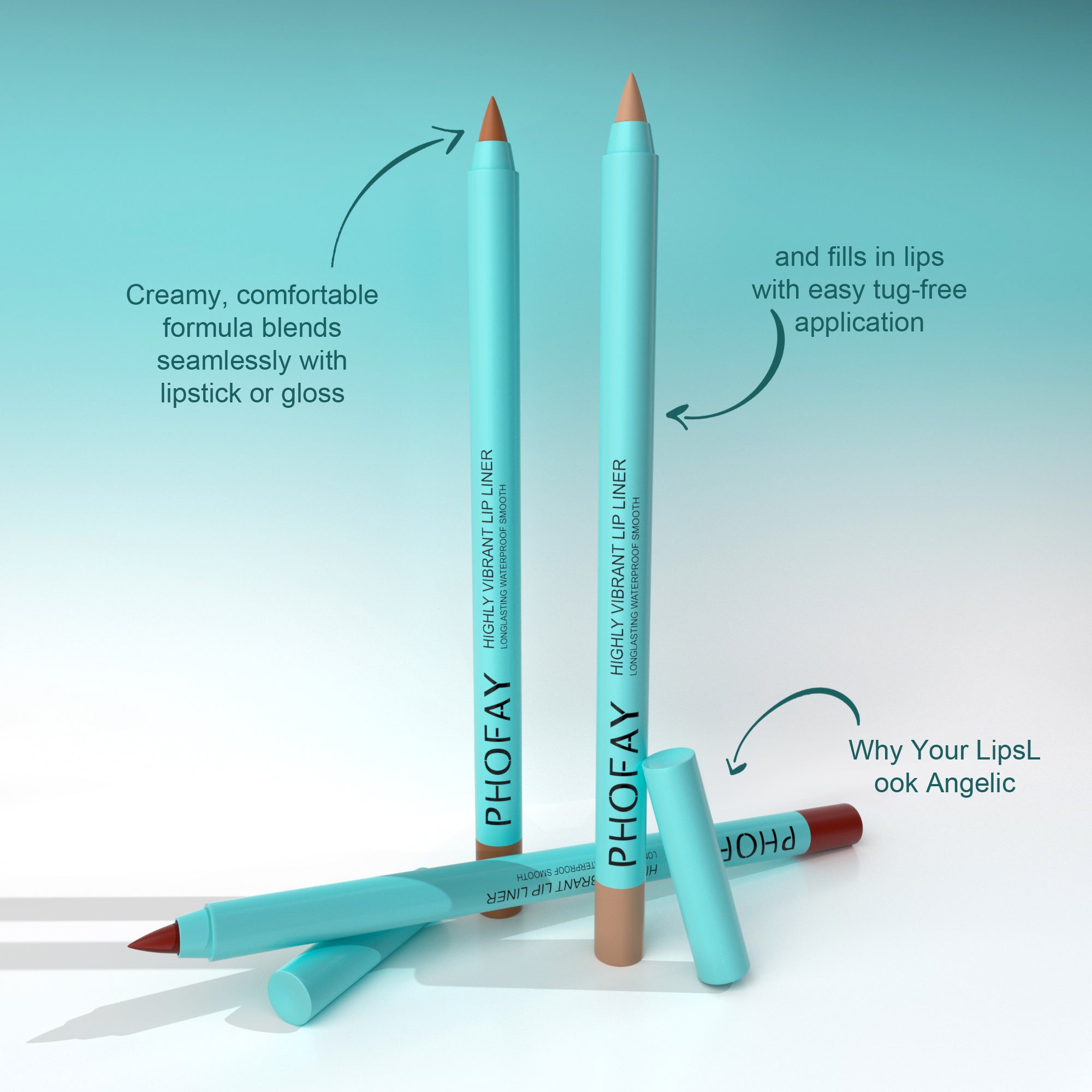 Lip Liner Set with Precision Tip – Long-Lasting, Waterproof & Smudge-Proof (1PC, 2PC & 3PC Sets)