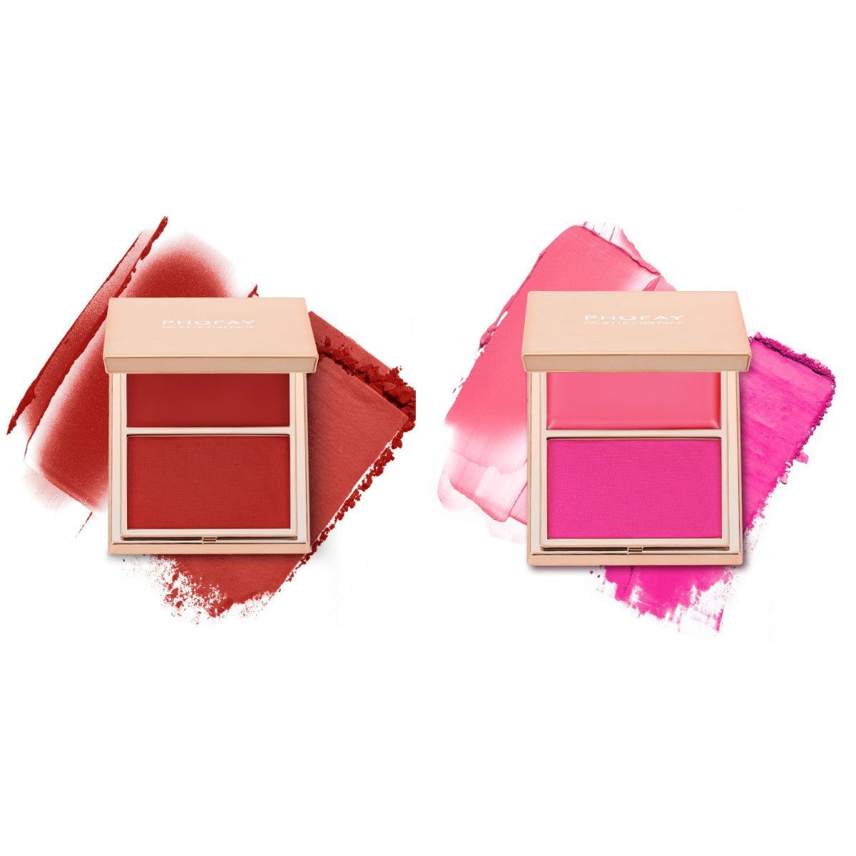 PHOFAY Double-Take Cream & Powder Blush Duo – Multi-Colour Blush & Contour Set