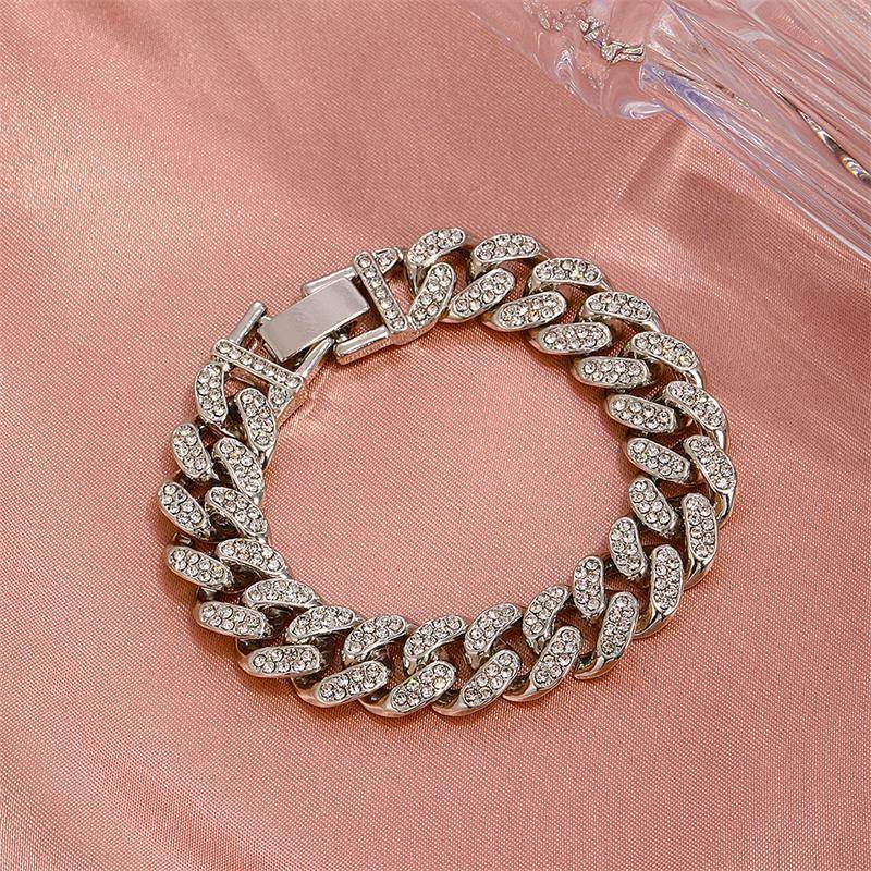 Diamond Cuban Punk Chunky Chain Hihop Bracelet unisex