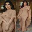 American and European Shawl Style Long Dress Champagne Sequined dress for Evening Night party Dinner party wedding party Cocktail party